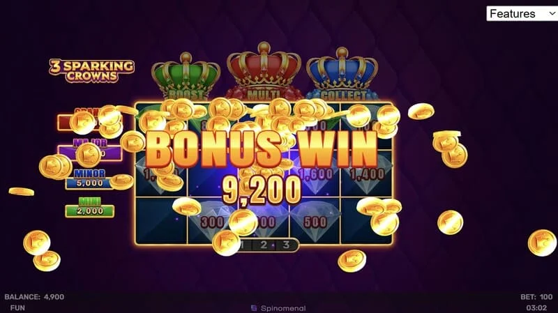 3 Sparking Crowns bonuswinst